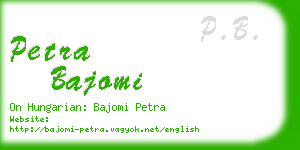 petra bajomi business card